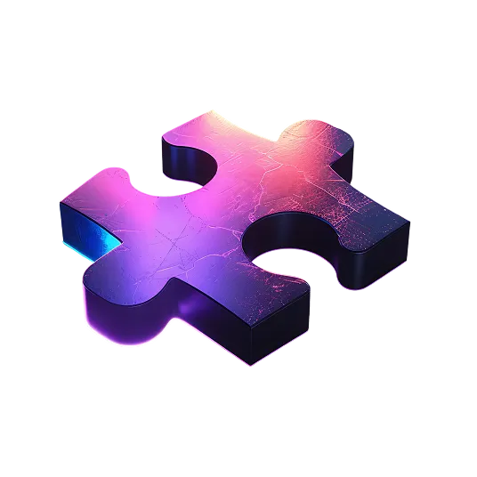 A glowing puzzle piece