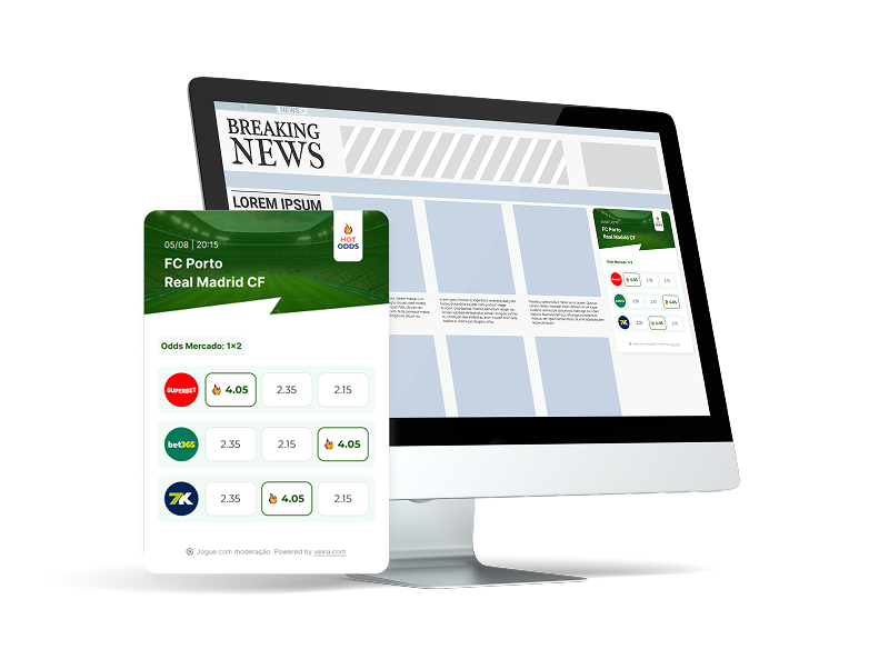 A desktop monitor and mobile phone displaying programmatic sports-betting ad creative